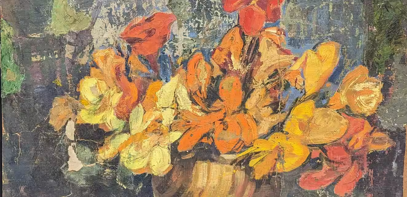 Closeup of painting